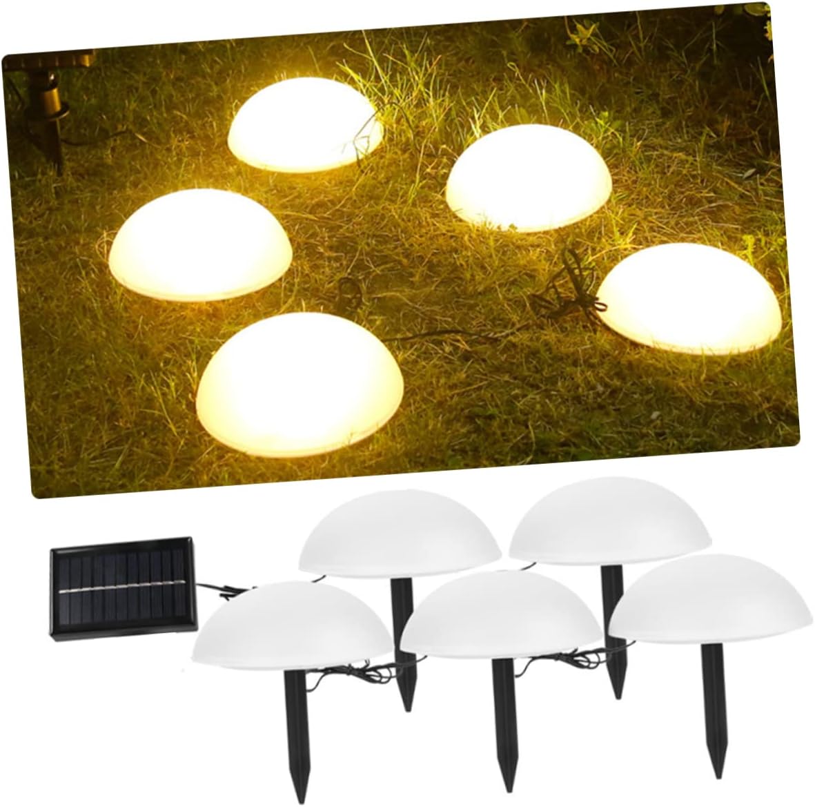 Solar Hemisphere Ground Stake Light 5-in-1 Outdoor Garden Decorative Lamp Waterproof Solar Lighting for Yard Pathway Decor