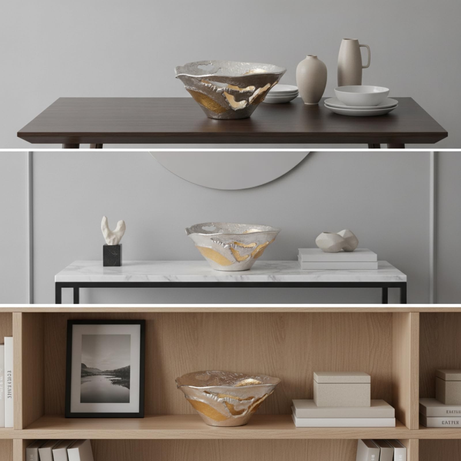 Gralara Durchbrochen schale | Strukturiert, Ablageschale, Elegant, Gefäß, für Esstisch, Wohnzimmer