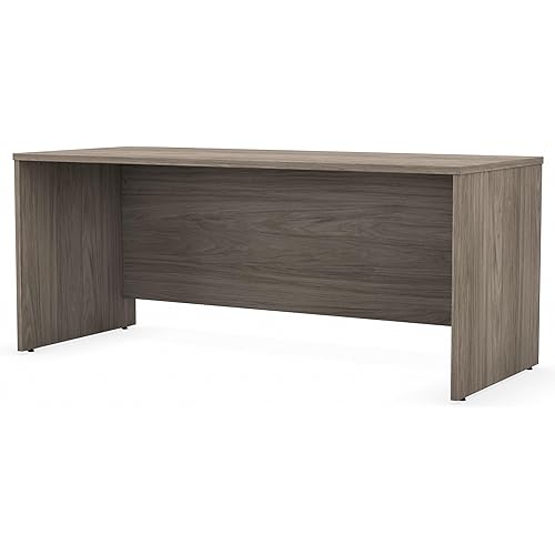 Bush Business Furniture Studio C 72W Computer Desk with Wire Management and Modesty Panel in Modern Hickory, Professional Table for Home Office and Corporate Office