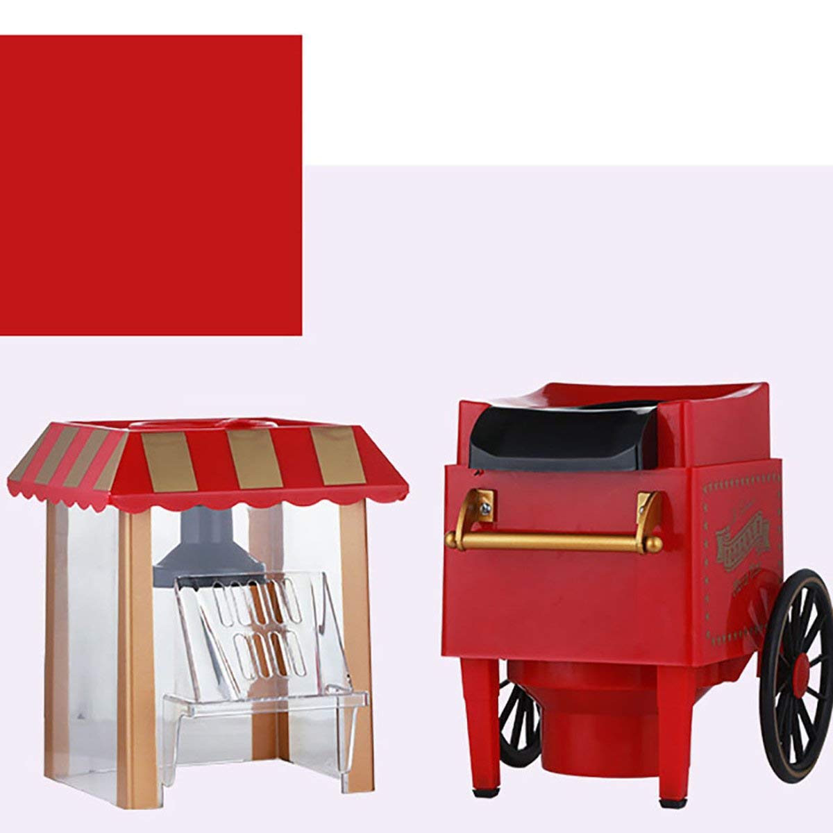 Macchina per Popcorn Stile retrò Mini Macchina Portatile per Zucchero Filato per Uso Domestico Macchina Semplice ed Elegante Rossa 220-240V