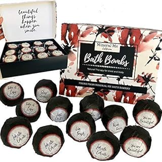 Bath Bombs for Women with Inspirational Messages – 12 Natural and Organic Bath Bombs Gift Set with Essential Oils and Skin Moisturizing Shea Butter, Valentines Gift for Her, Wife, Girlfriend, Girls