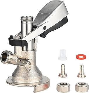 Kegverschluss Zapfkopf Typ A Flachkeg, Brauen Fassbier Fasshähne Bierausgang 5/8", Edelstahl Bierzapfhahn Keg Verschluss Zapfkopf Mit Druckentlastungsventil für Bier, Wein & Softdrinks