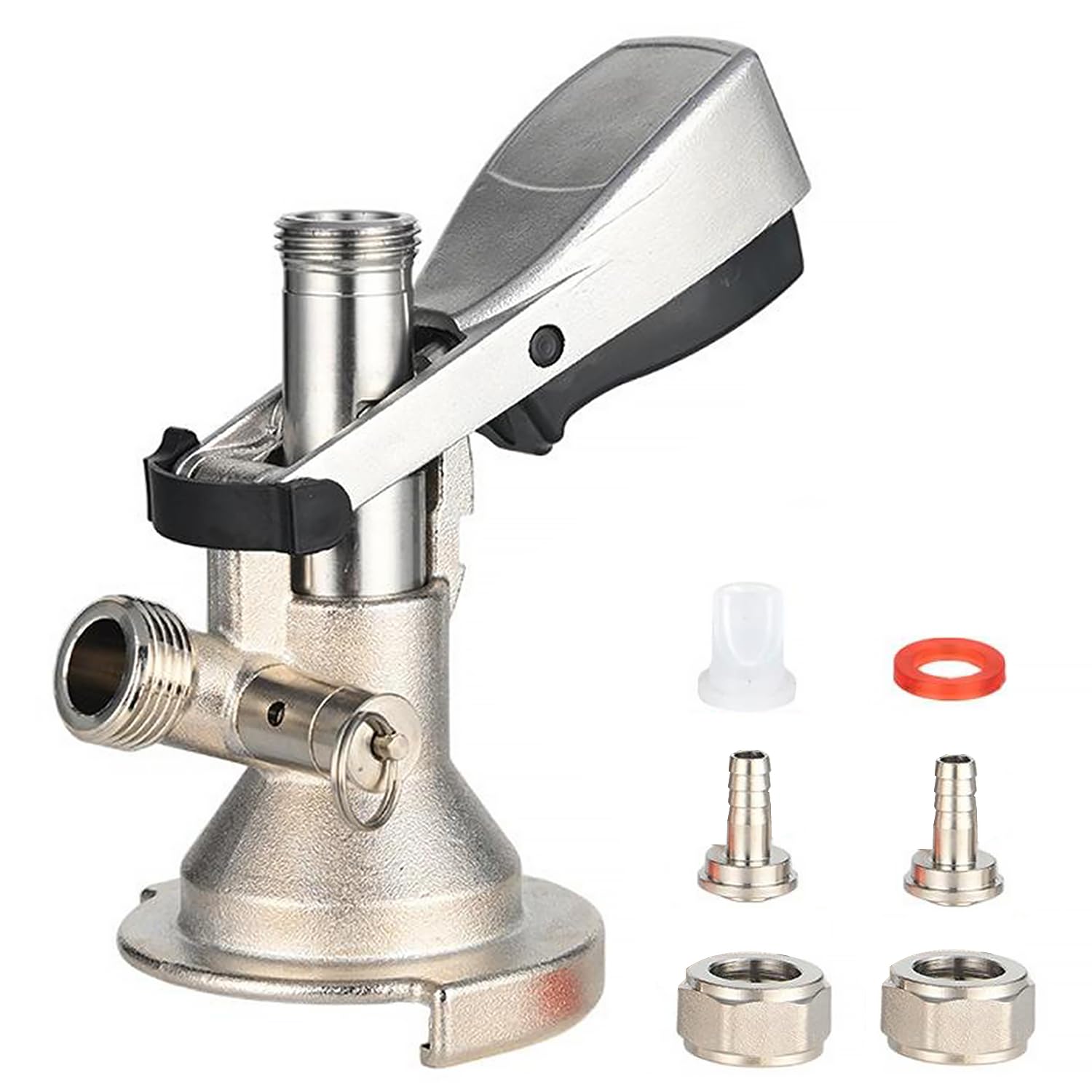 Tappo a becco tipo A, rubinetto piatto per birra, 5/8", in acciaio inox, con valvola di scarico della pressione per birra, vino e bibite