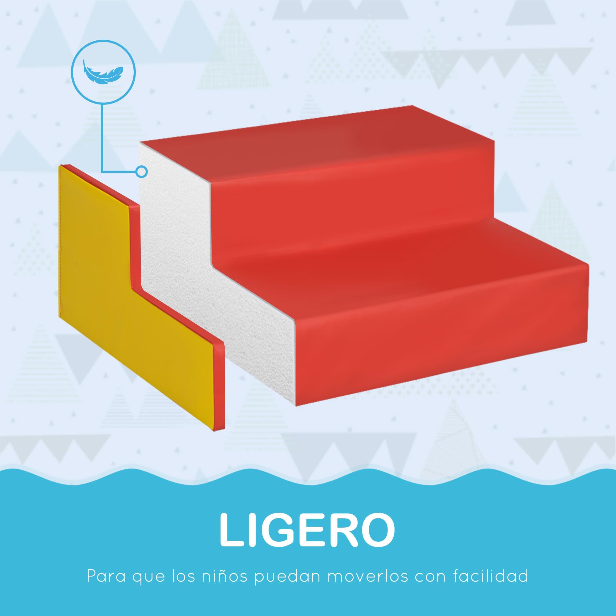 HOMCOM Juego de 6 de Bloques de Espuma para Niños Bloques de Construcción Grandes Figuras de Construcción Juguete para Aprendizaje para Escalar y Gatear Multicolor