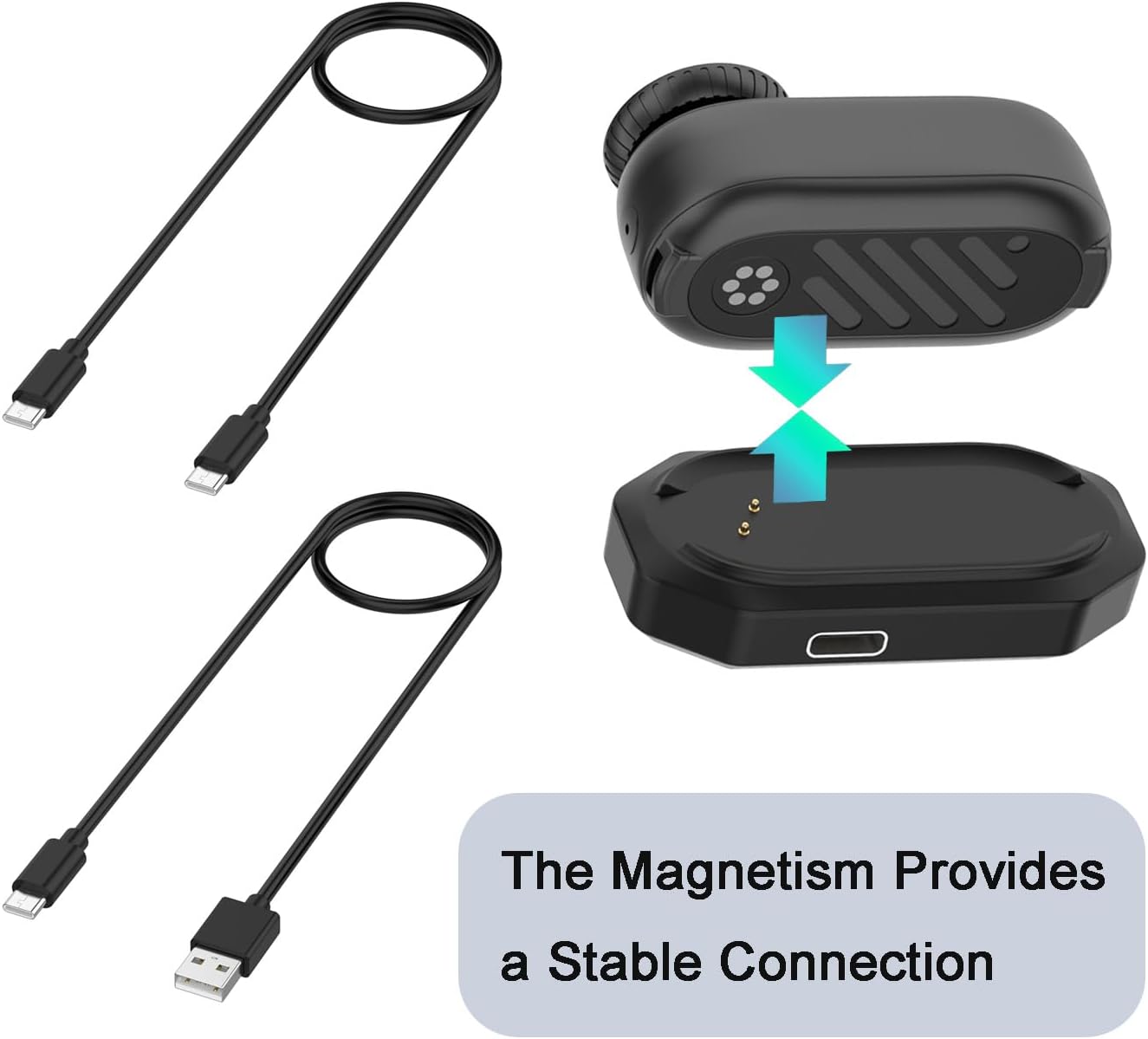 Charging Dock for Insta360 Go 3S/ Go 3 Replacement Charger (2 Cables USB-A and Type-C) image 3
