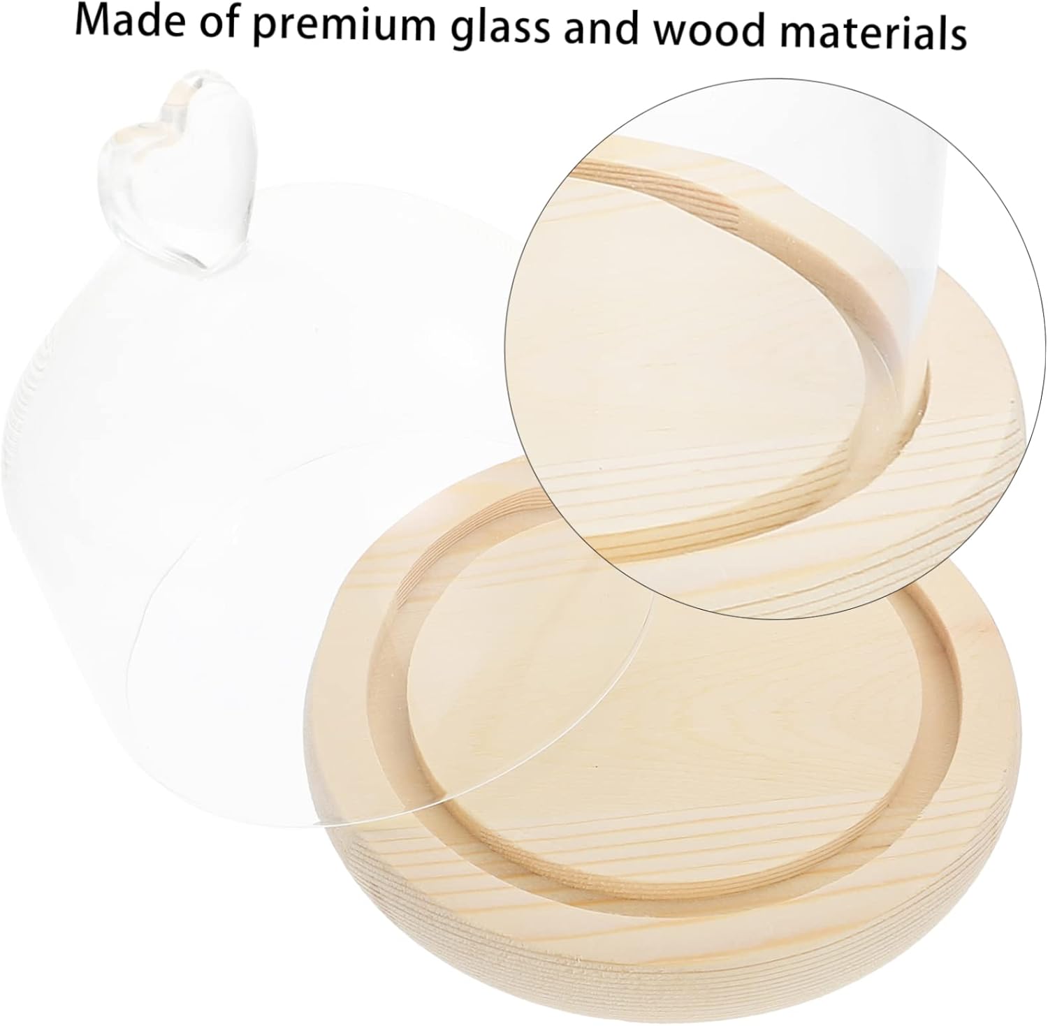 Alipis 4pcs Glass Dome for Preserved Flowers and Landscapes Glass Cover Adornment and Bases Centerpiece for Home Decor and Unique Displays