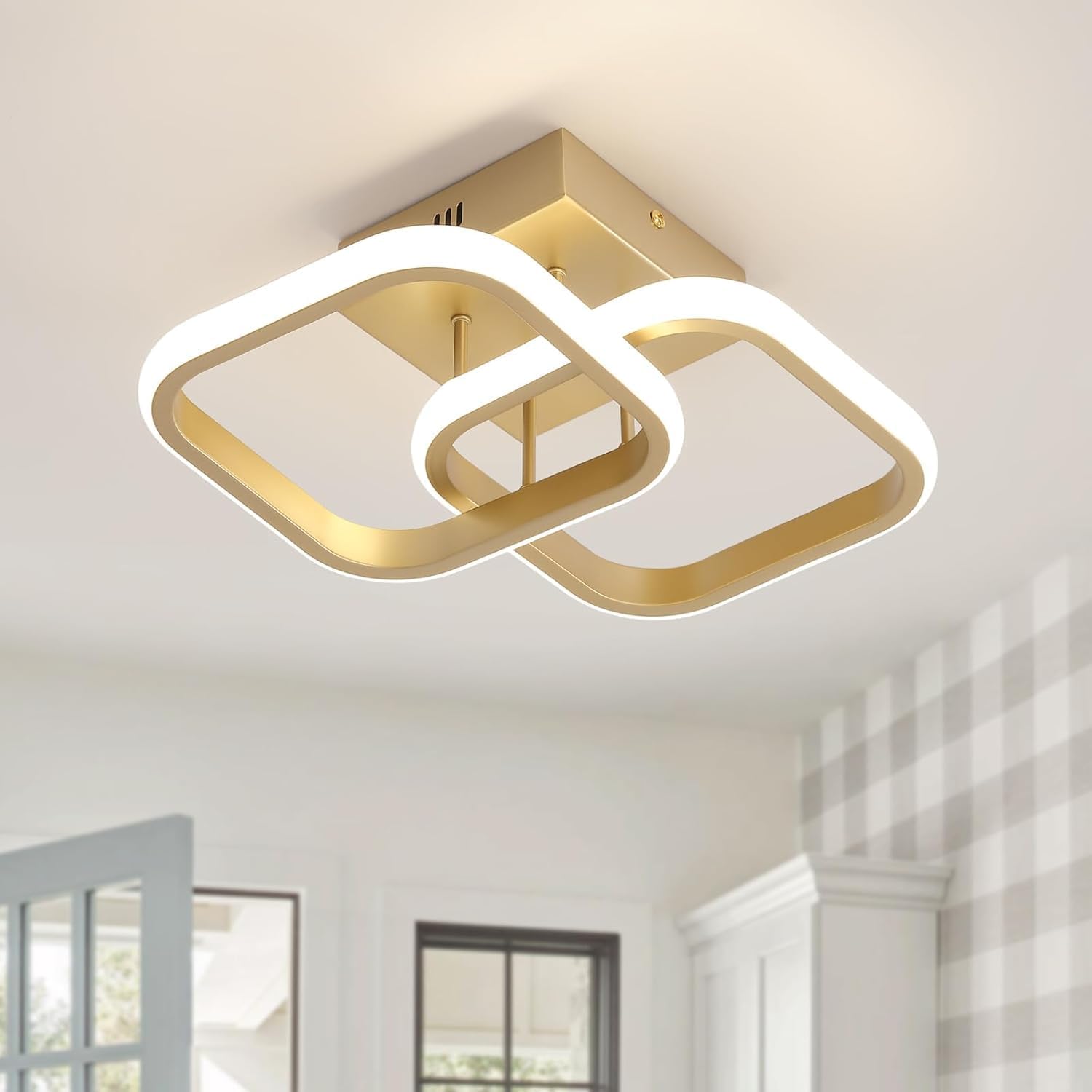 Gold Hallway Light Modern LED Ceiling Light Mini Close to Ceiling Lamp for Balcony Corridor Closet Bedroom Bathroom Kitchen 4000K Neutral Light-picture-20