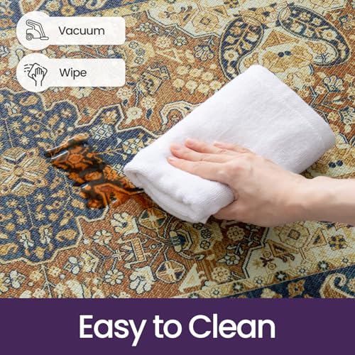 DEXI Kitchen Mat 60 x 150 cm, Anti-Fatigue Cushioned Standing Mats Non Slip Waterproof, Extra Large Washable Carpet Runner Rugs for Floor, Laundry, Home Office, Orange Beige - Image 6