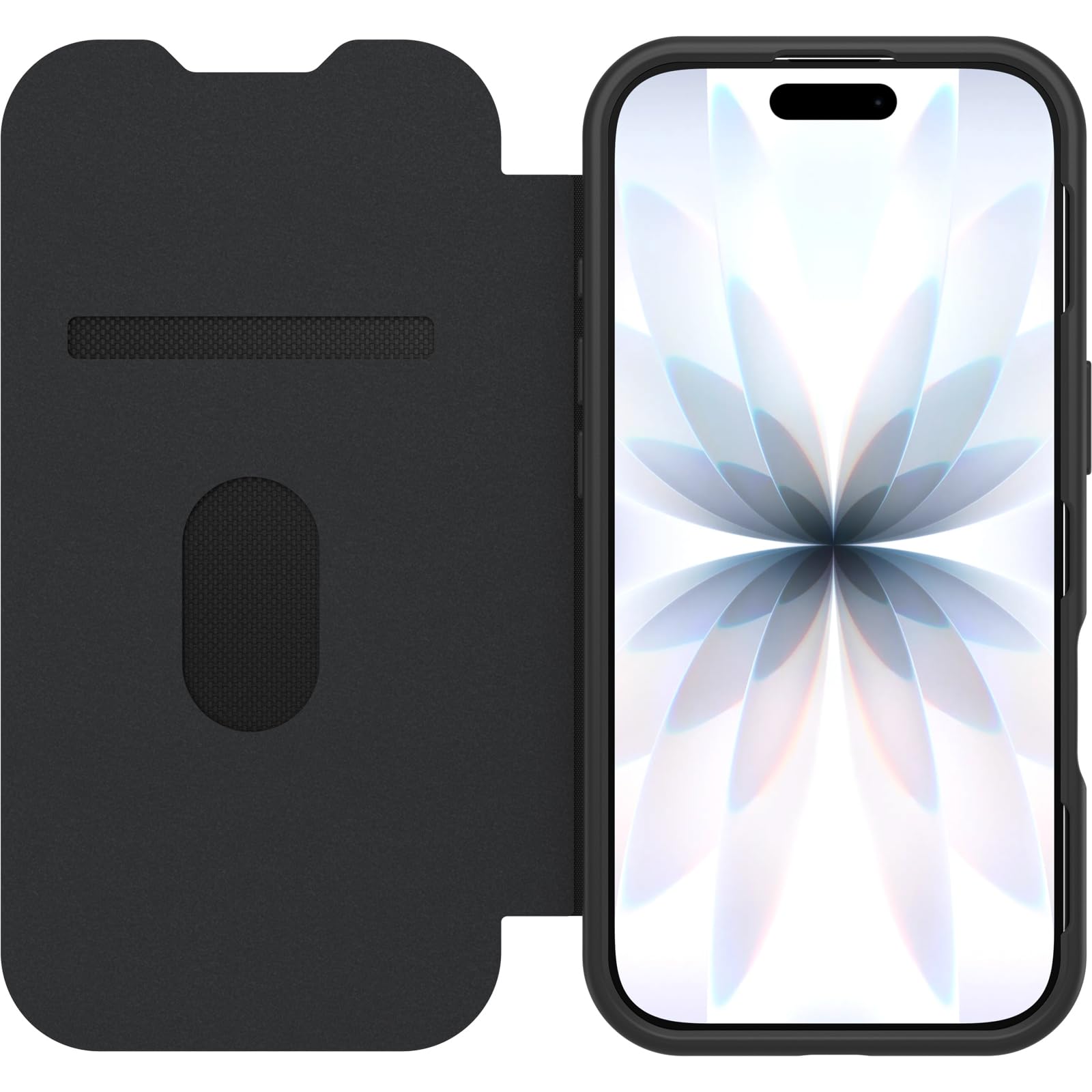 OtterBox React Series Folio MagSafe Etui do iPhone 17, Wstrząsoodporne, Miejsce na Karty, przetestowane zgodnie ze standardami wojskowymi, Przezroczyste/Czarne