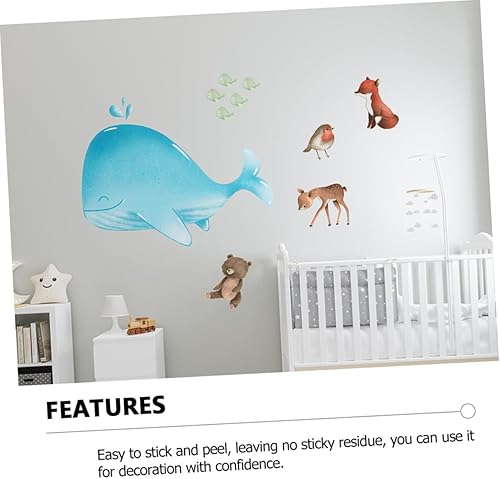 Miniatura 8 de 1 juego de pegatinas de pared para habitación de bebé, calcomanías de pared de dibujos animados, decoración de animales, calcomanía para dormitorio,