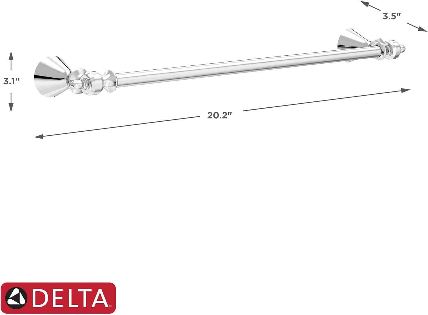 Polished Chrome 18'' Wall Mounted Single Towel Bar