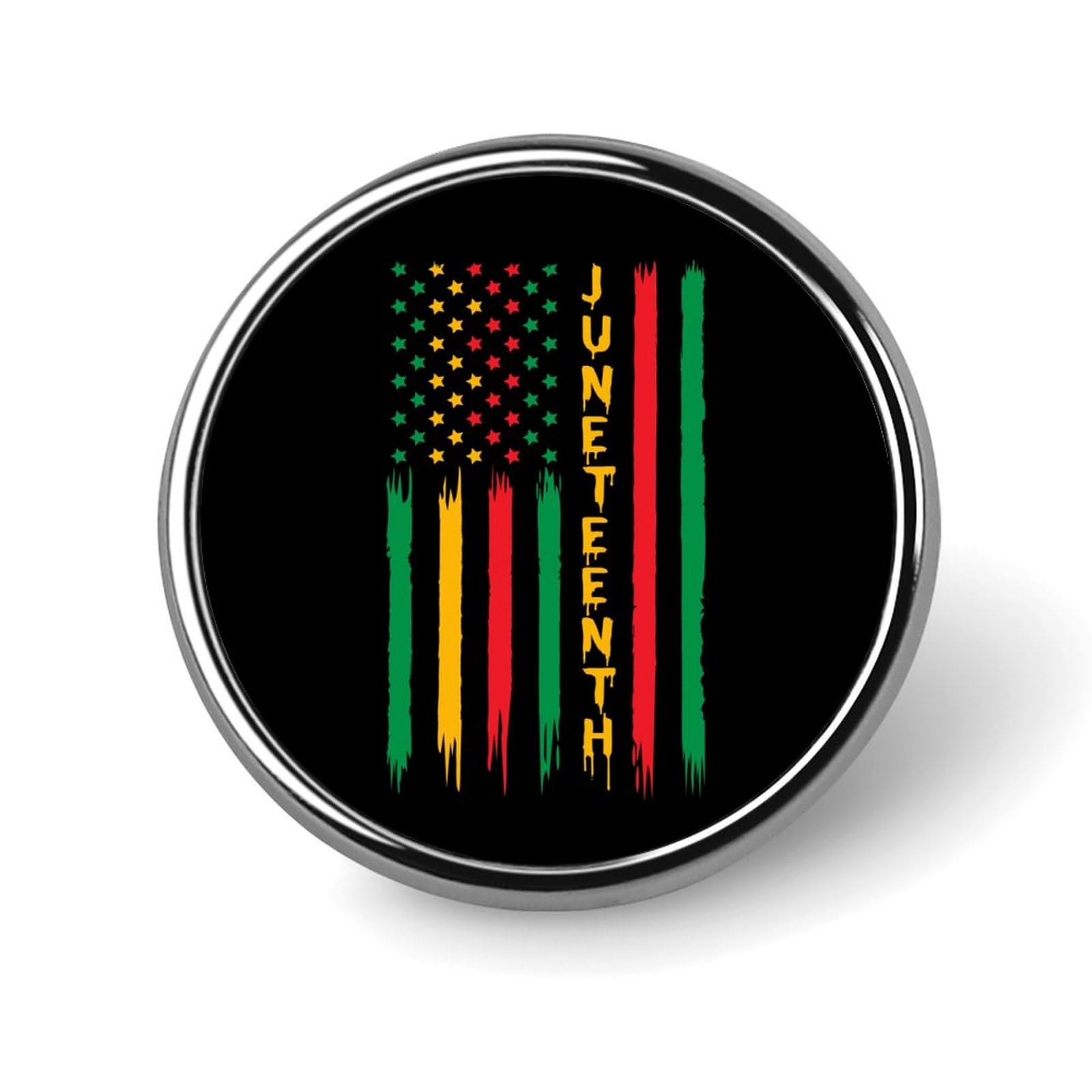 Juneteenth Pride African American Independence Day Freedom Pins Round Buttons Brooches Enamel Lapel Pin Party Supplies Decor Badges for Hats Clothes Bags