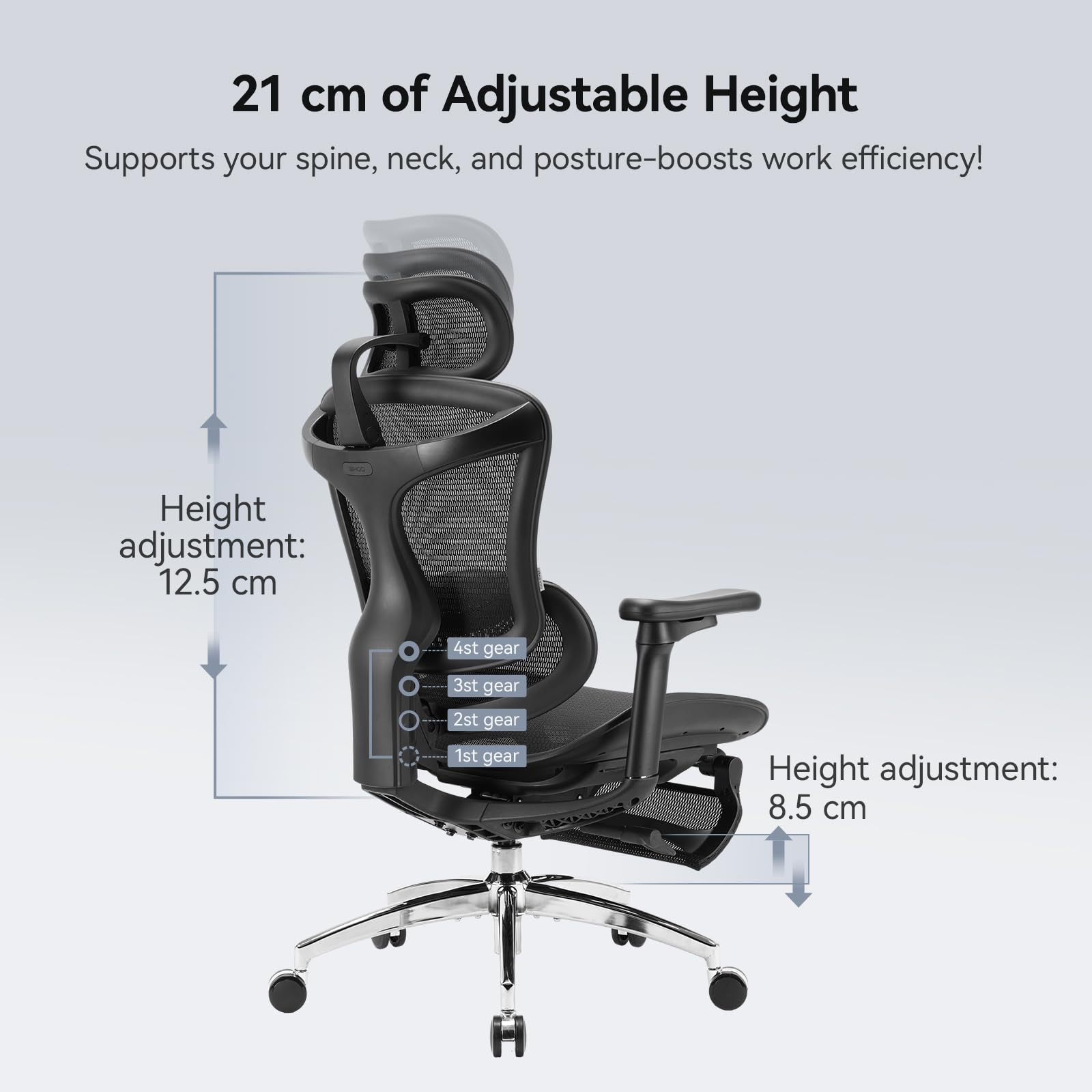 SIHOO DORO-C300L-A3-101-JT Ergonomic High-Back Mesh Office Chair 