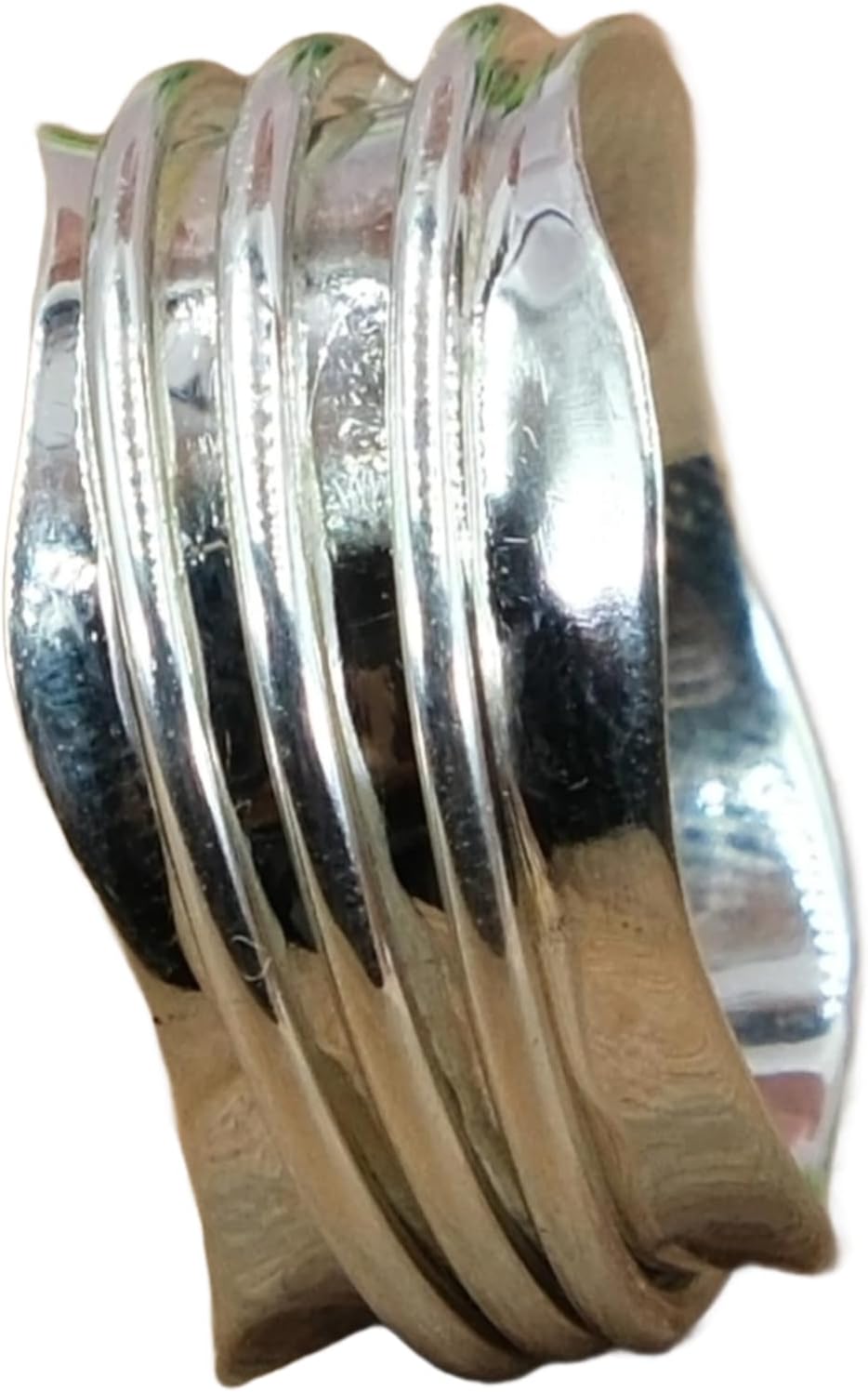 Handmade 925 Sterling Silver Unique Design Spinner Fidget Thumb Band Anxiety Yoga Meditation Spinning Statement Ring