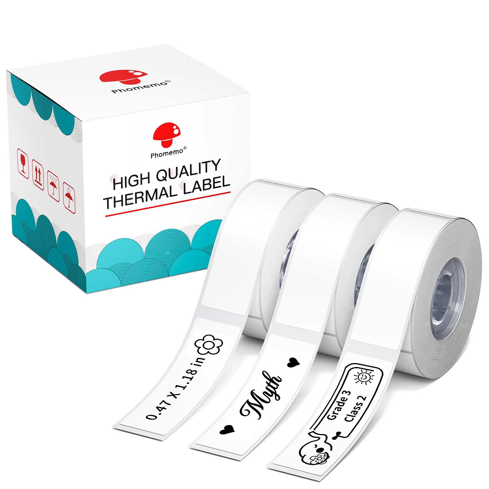 3 Rolls Label Maker Tape, for Phomemo D30, Label Printer Machine 12mm x 40mm Thermal Paper Stickers Waterproof Self Adhesive Label Tape Replacement for Home Office School Files (Vegetable