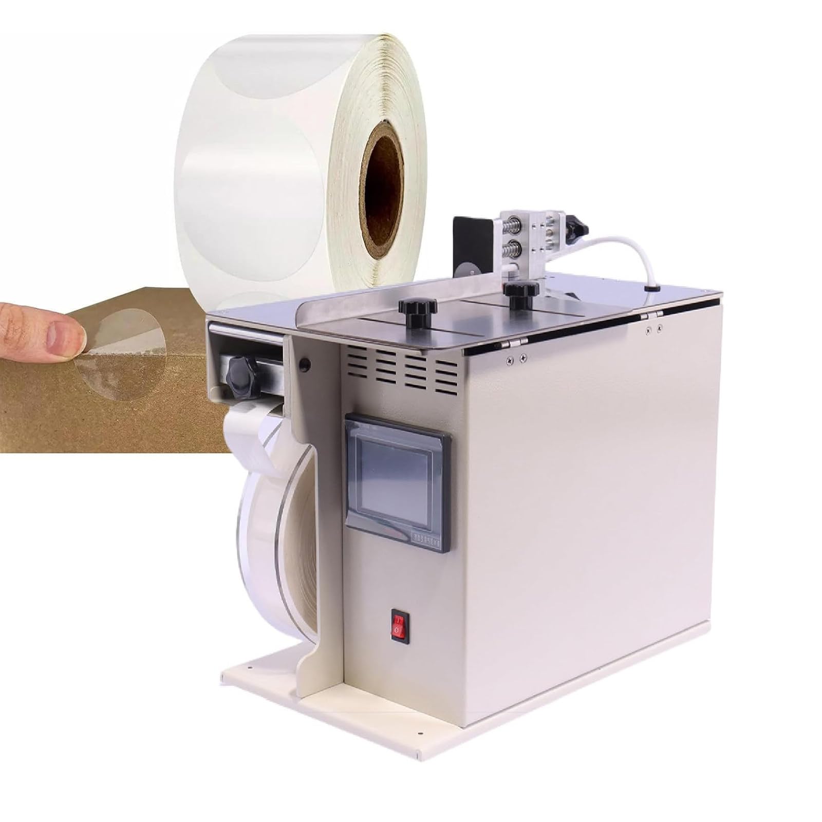 Etichettatrice automatica ad angolo retto con velocità regolabile, etichettatrice angolare touch screen da 200 W per bottiglie - Pelabile a 90°