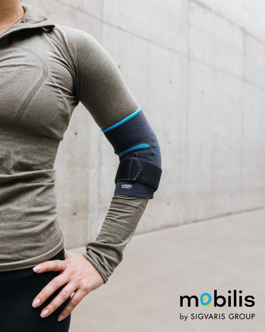 MOBILIS EpiActive Codera | Tamaño: XS | Alivia los tendones, estabiliza el codo, para codo de tenista o artrosis, transpirable, compresión ajustable, se puede llevar por ambos lados