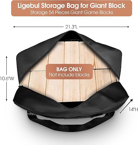 Miniatura 2 de Ligebul Bolsa de almacenamiento para jenga gigante bolsa de transporte jumbo Jenga Game para bloques gigantes de torre de secadora - Almacenamiento