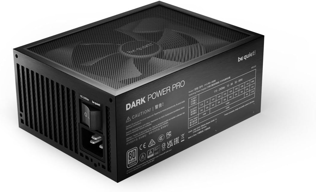 be quiet! Dark Power Pro 13 1300W Power Supply | ATX 3.1 Compliant | 80 Plus Titanium | Digital Regulation for PCIe 5.0 and PCIe 6+2 Graphics Cards, | 2X 12VHPWR Cable Included | BN500 - Image 3
