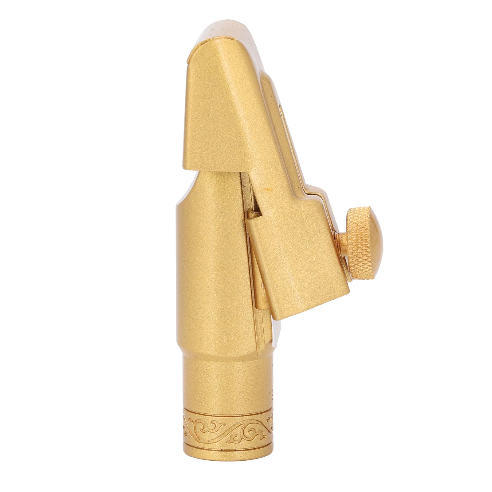 CHICIRIS Bocchino per Sassofono Soprano B Piatto, Bocchino per Sassofono in Ottone Placcato Oro Smerigliato Misura 7, Tono Focalizzato Brillante, Volume Forte per Principianti e Musicisti