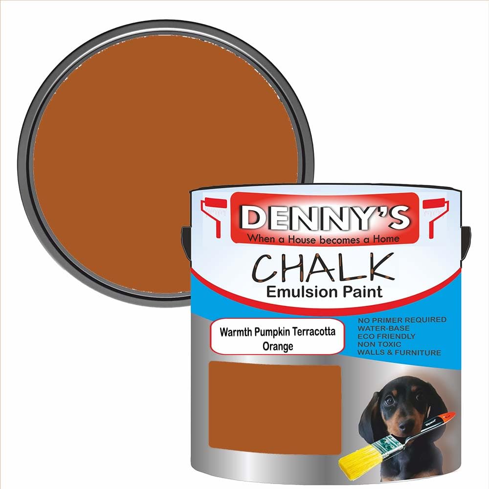 Premium Interior Wall & Furniture Chalk Paint – Warmth Pumpkin Terracotta Orange – Rich Matt Finish, Durable & Washable, Low Odour, Ideal for Living Rooms, Bedrooms & Hallways (250ML Tin)