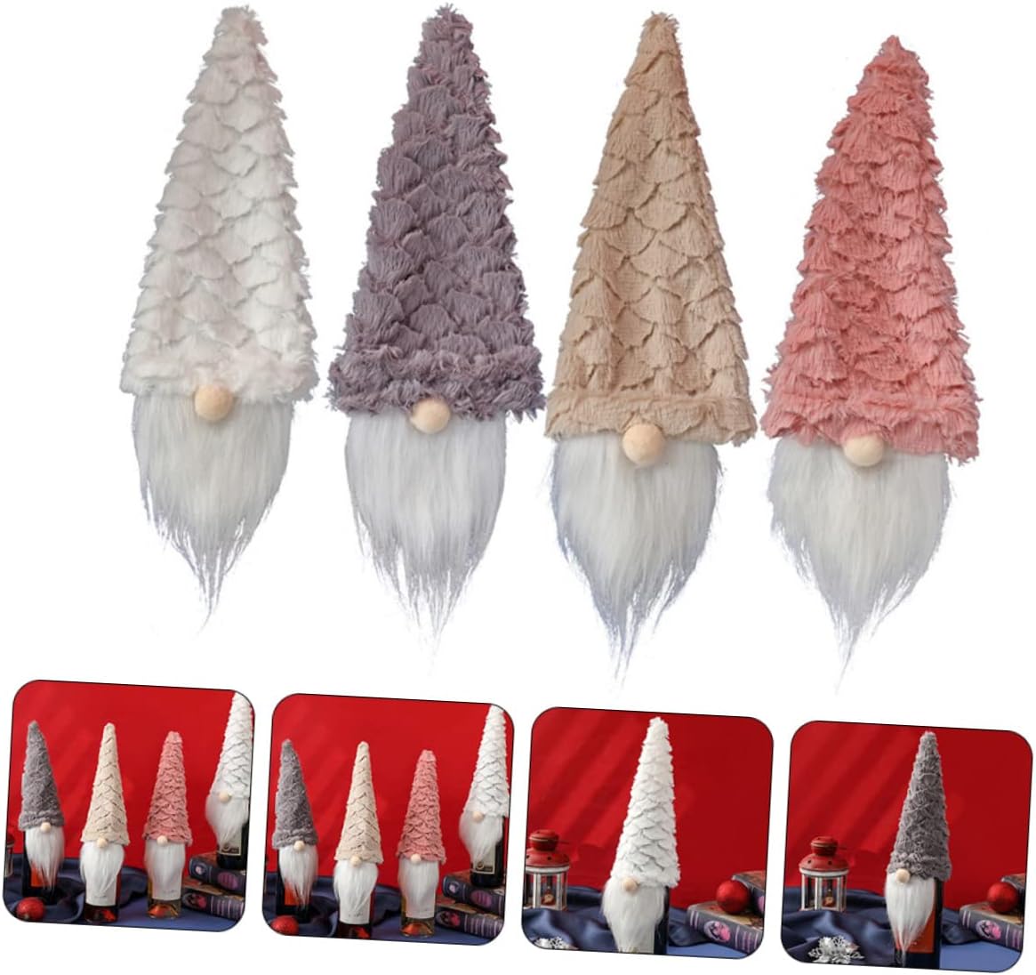 4pcs Faceless Doll Wine Bottle Covers Xmas Christmas Decor