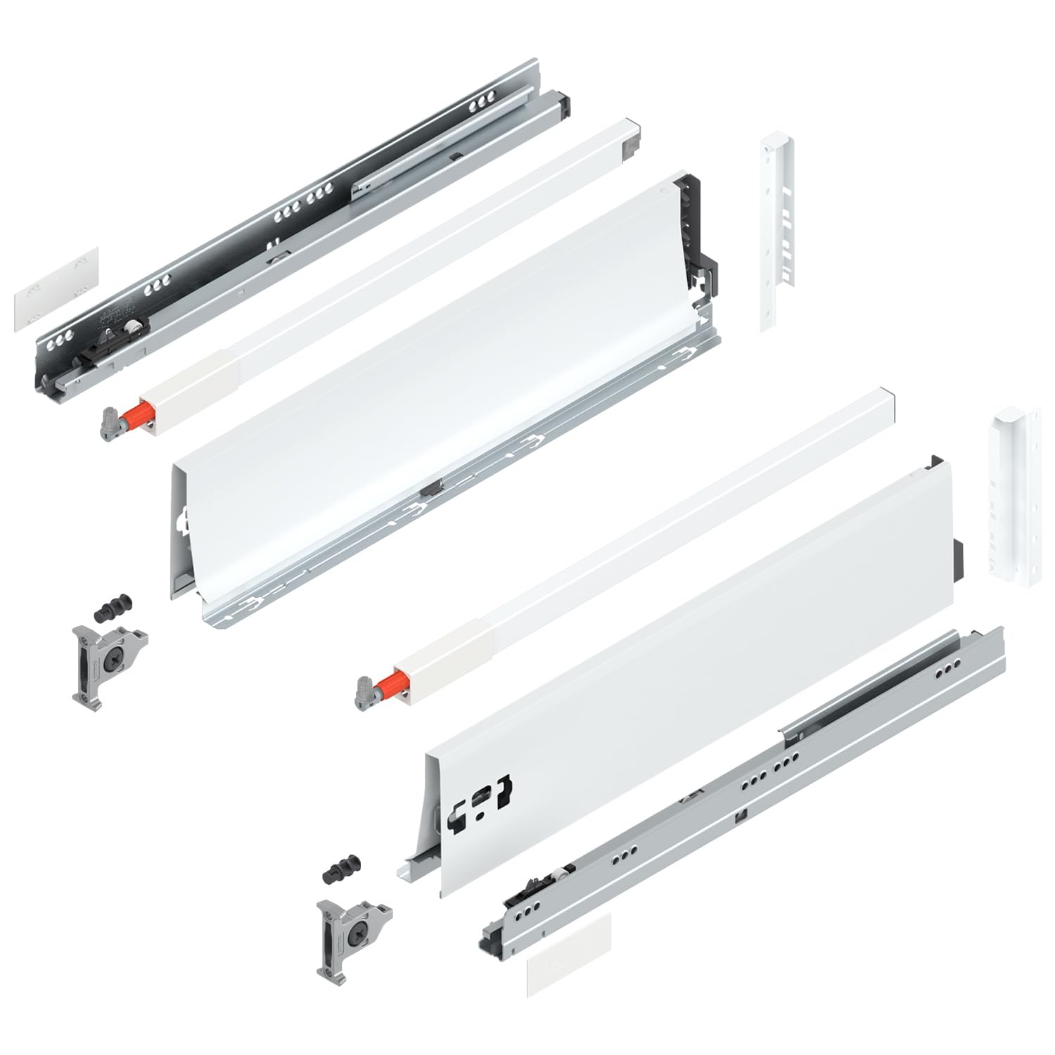 siwitec Blum TANDEMBOX antaro Frontauszug Reling D Vollauszug Seidenweiß | K-Zarge | Schubladenschiene 500 mm Nennlänge | Belastbarkeit bis 30 kg | BLUMOTION Soft-Close | zum Anschrauben