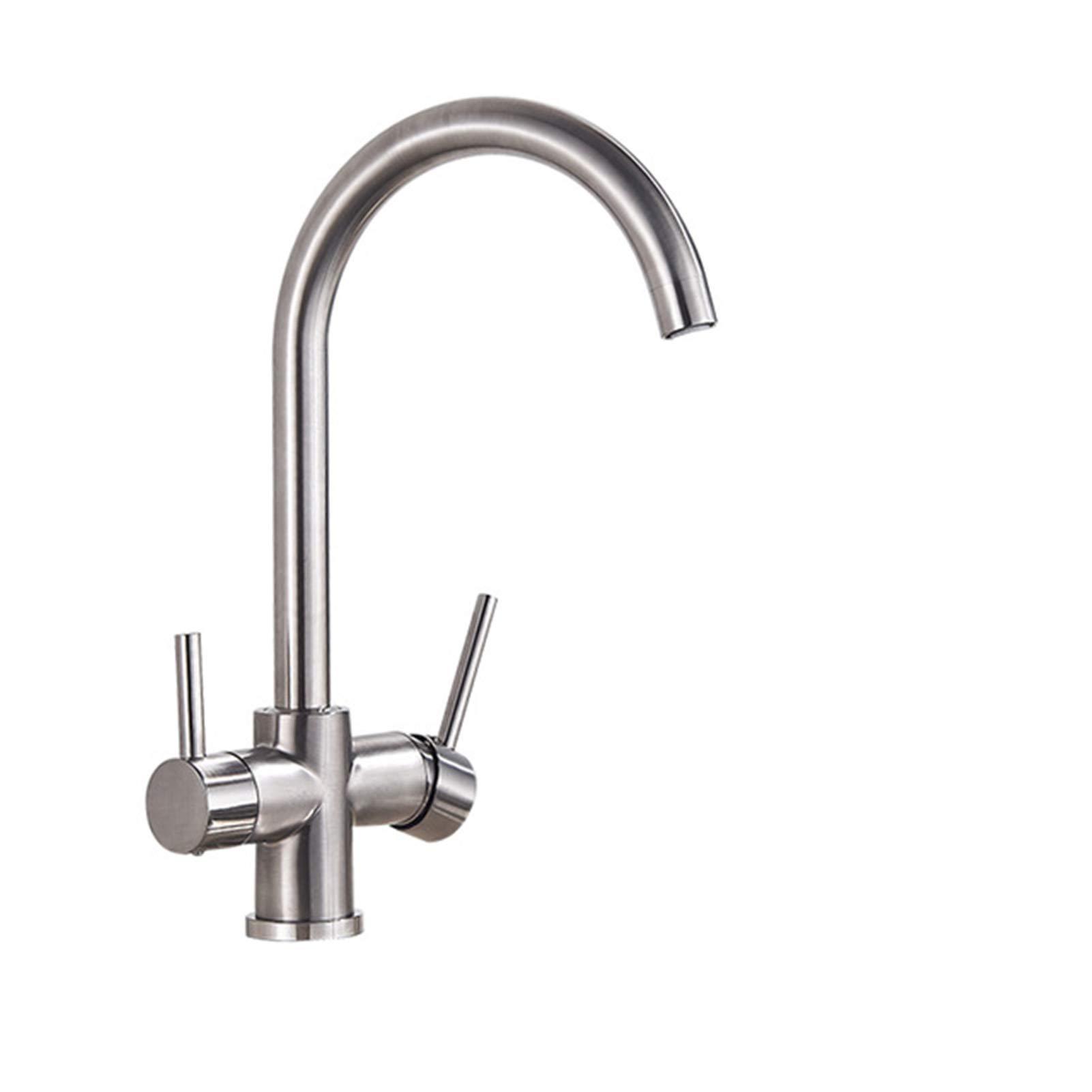 Robinet d'évier de cuisine noir 3 voies avec filtre de purification intégré