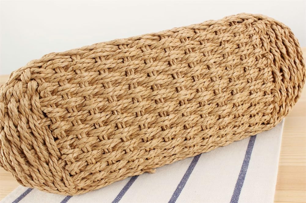 Womens Straw Tote Handbag - Summer Beach Bag with Top Handle - Handwoven Shoulder Bag - 2024 - Image 6