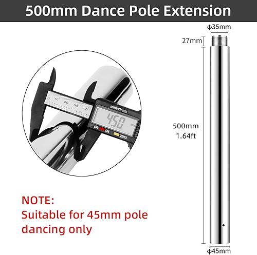Miniatura 2 de PRIOR FITNESS Pole Extension for 45mm Dance Pole 125250500mm or 51020 Stainless Steel Accessories Tube to Connect Dancing Pole Titanium Adjust