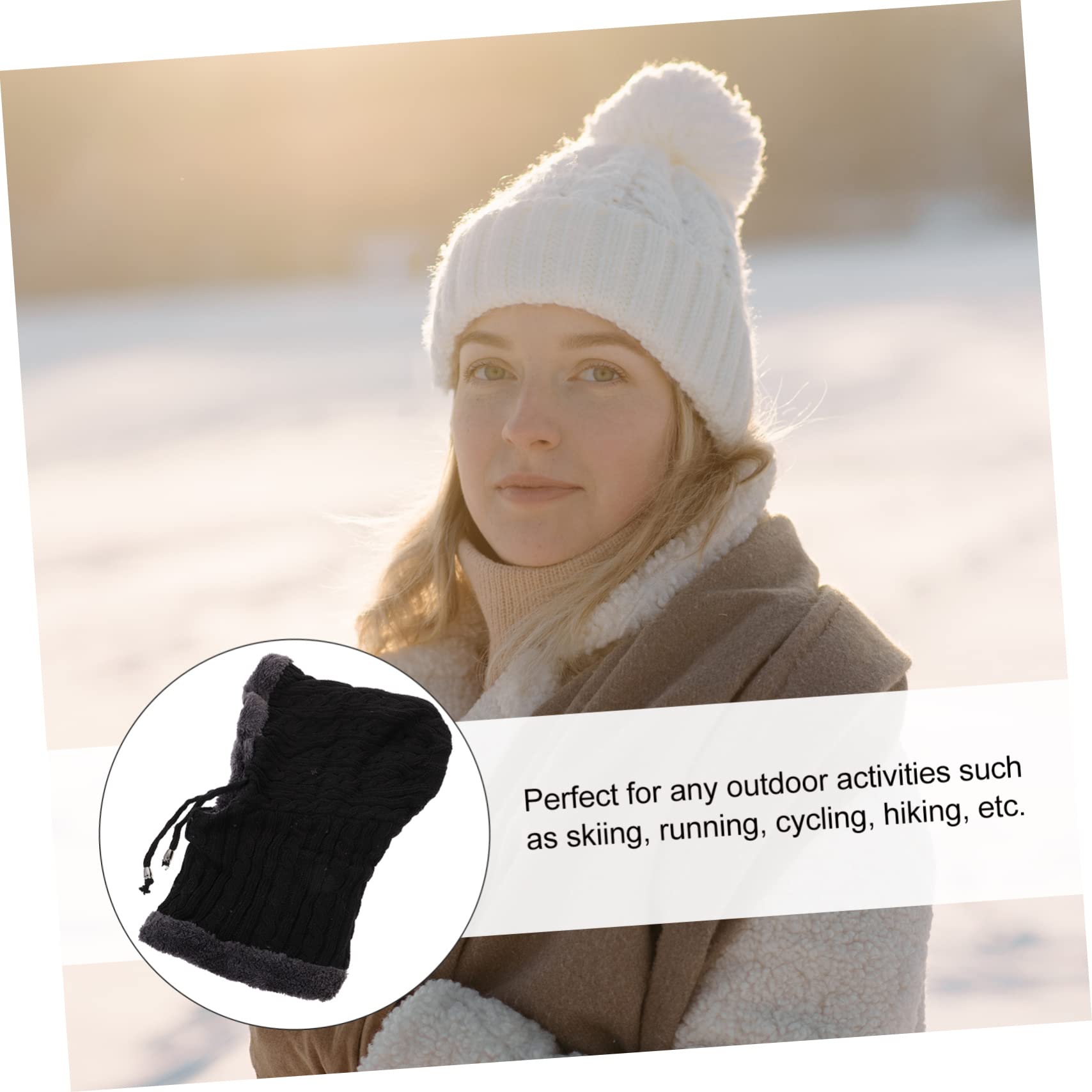 FRCOLOR Gorro Tejido Polar máscara de esquí Unisexo frío Encapuchado Sombreros Gorros Calientes para Mujer Sombrero de Punto Gorras de Punto para Hombre Sombrero de Bufanda