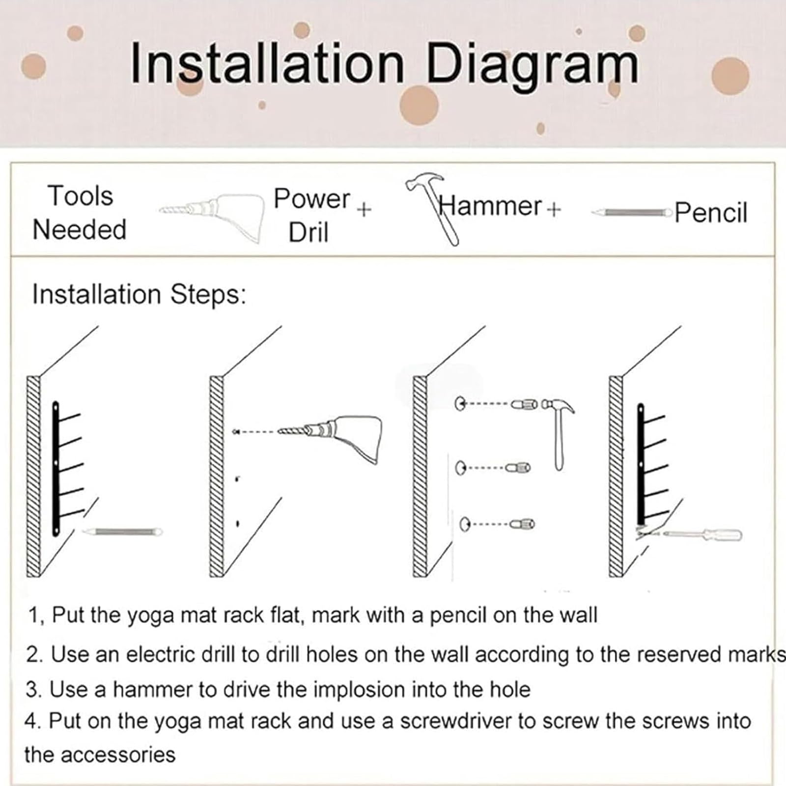 Supporto porta-rulli in legno per foam roller, supporto porta-rulli a 6/9 ripiani da parete, supporto per tappetino da pilates di grande capacità per palestra, per studio yoga, palestra