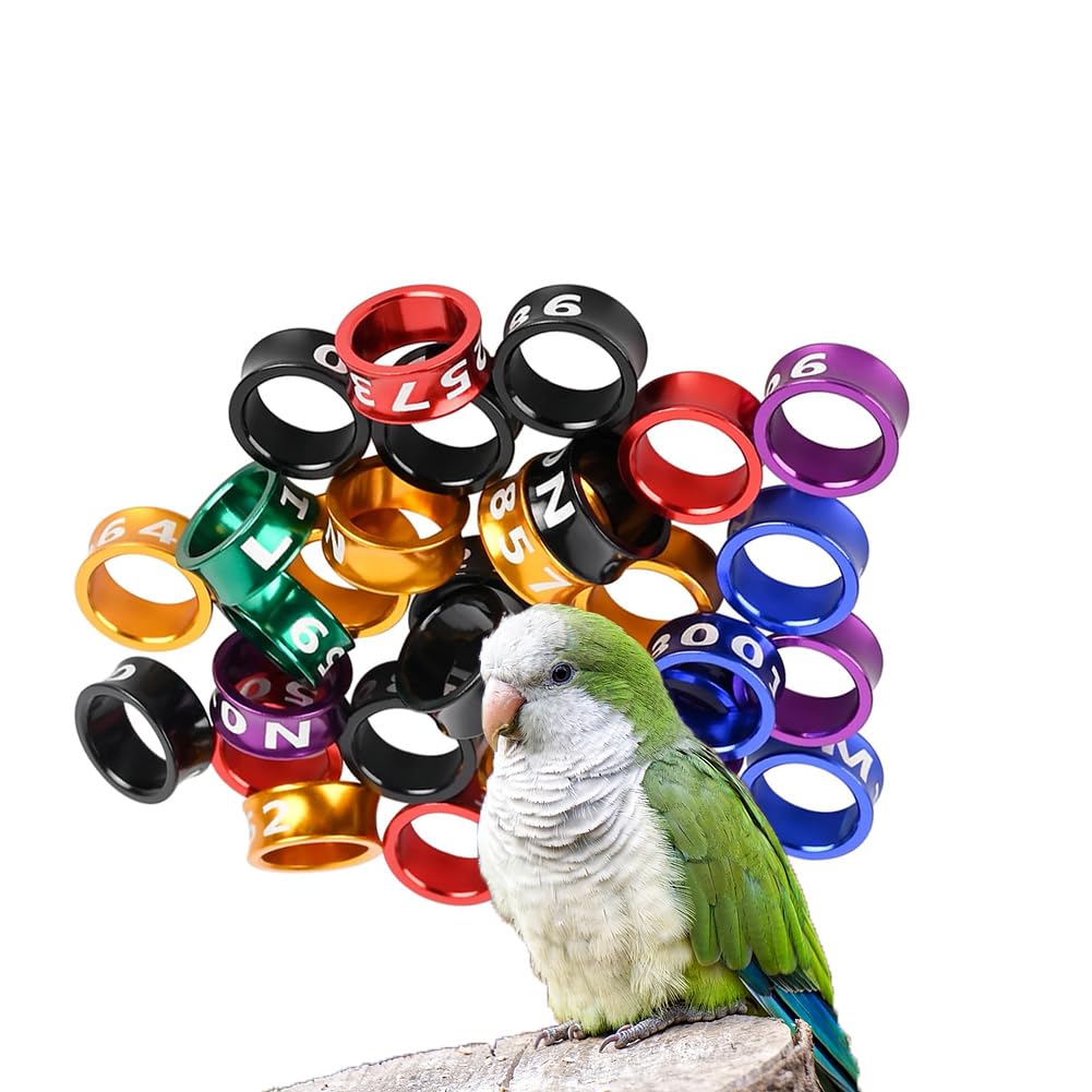 Anillos for Patas de Paloma de Aluminio numerados Bandas duraderas for identificación de Aves(Mixed Colors8.0mm,100pc)