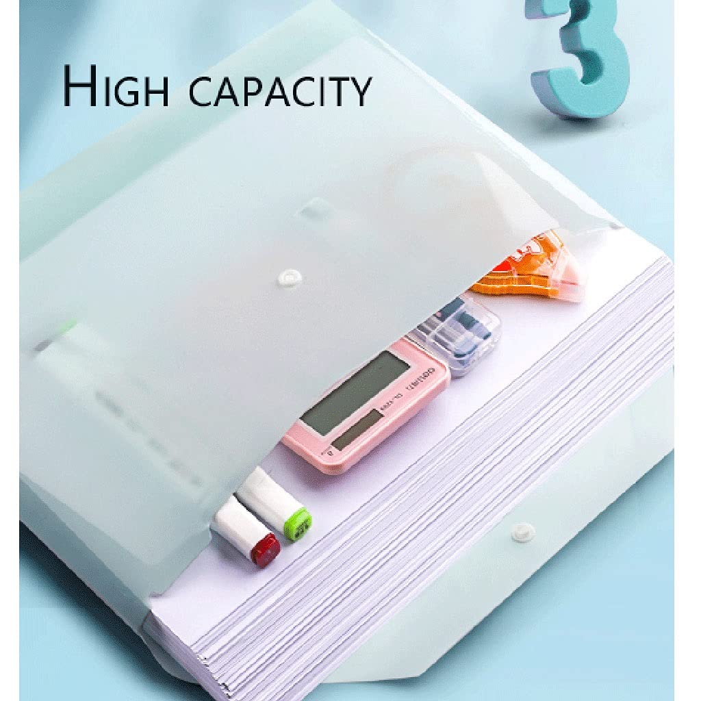 20 sztuk plastikowa folder koperta Wyczyść foldery dokumentu 4 kolory Koperty plików z przyciskiem Snap do pracy domowej pamięci OfficeTravel (Color : Szary)