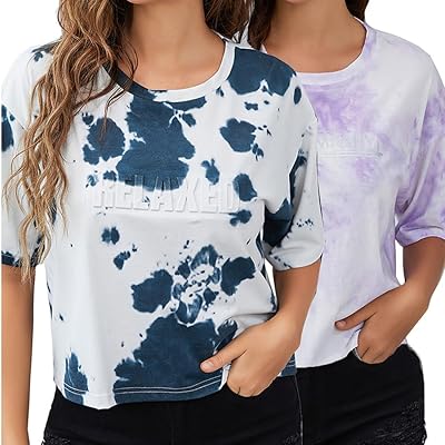 ft FENTENG 2-Pack Women's Crop T-Shirt Drop...
