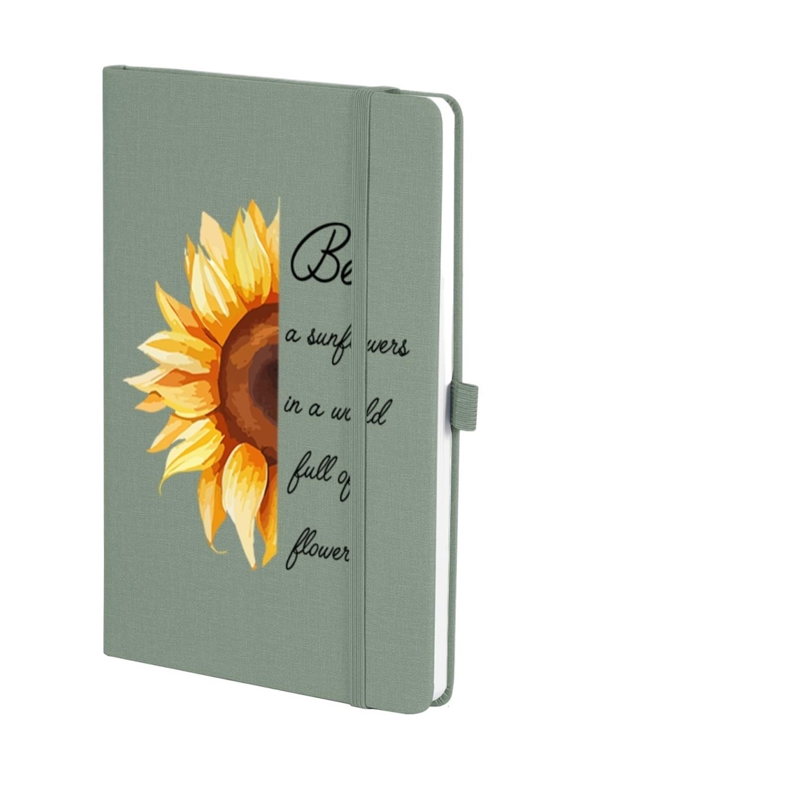 Inspirierendes Notizbuch 2 stücke Personalisierte Notebook Sonnenblumen Journal Notizblock Inspirierende Geschenke for Geburtstag(Green)