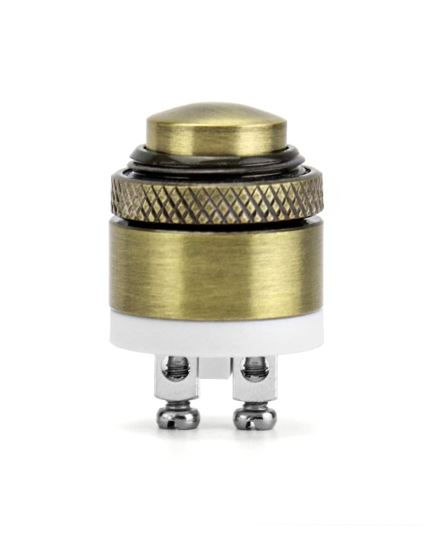 QWORK® 16MM Pulsante Campanello in Ottone, Pulsante Momentaneo Impermeabile Terminali a Vite 16MM 2A 12V/24V/36V DC ON/OFF