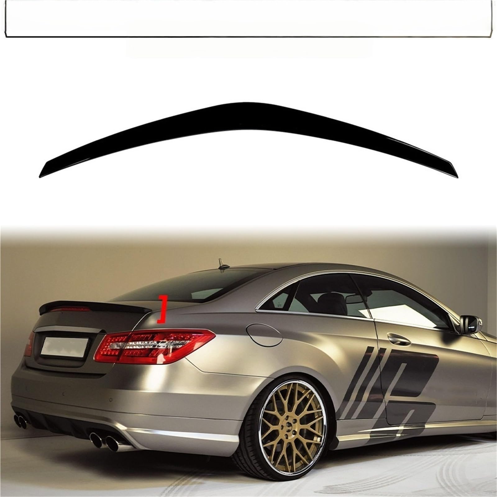 Kompatybilny z Mercedes benz E klasa Coupe W207 C207 E200 E250 E300 E350 2009-2016 tylna pokrywa bagażnika Boot Ducktail Lip Spoiler skrzydła(Carbon Fiber Look)