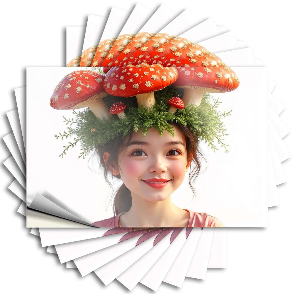 Fzfn Colour Decal Optical Illusion Gifts Hat Red Mushrooms With Golden Patterns - No Residue Decals For Thankful(8X12cm)