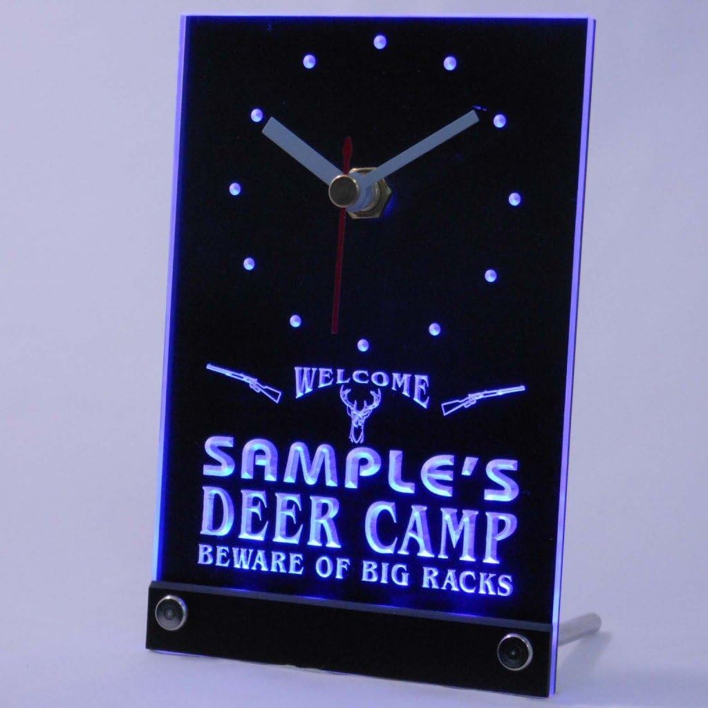 ADVPRO tnctu-tm Personalized Custom Deer Big Racks Bar Neon Led Table Clock