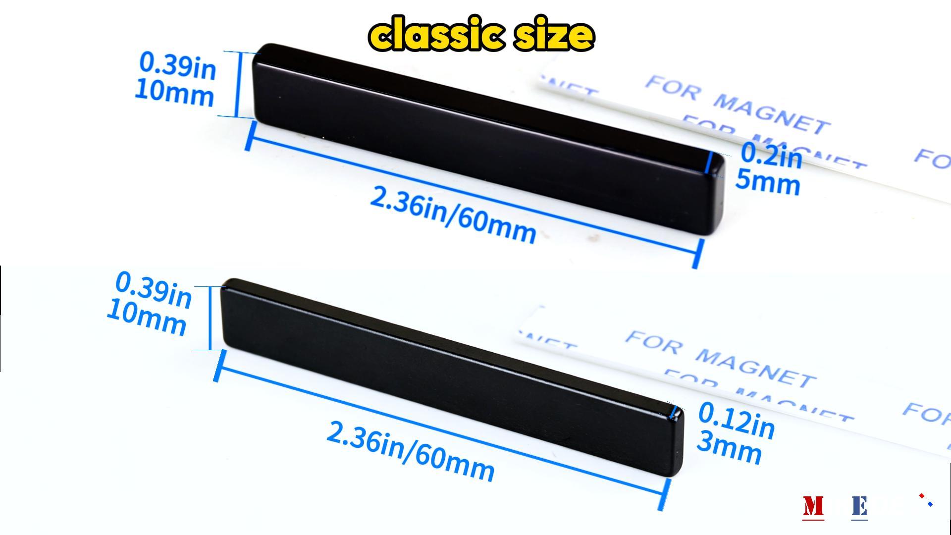 Image of MIKEDE 30 Pack Neodymium Bar Magnets with Adhesive Backing 60x10x5mm Black