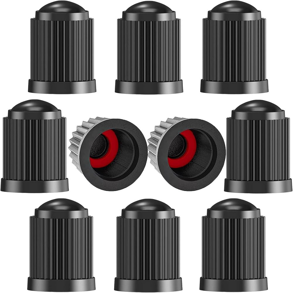 10 Bouchons De Valve Noirs Pour Pneus Peugeot 208 II (2019-2024) – Étanches, Antidérapants, Protection Poussière