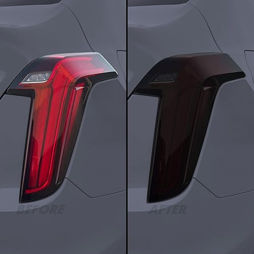 SlickMod Tinte de humo de vinilo precortado para Cadillac CT4 2020-2023 (20% humo oscuro, 1. luz trasera)