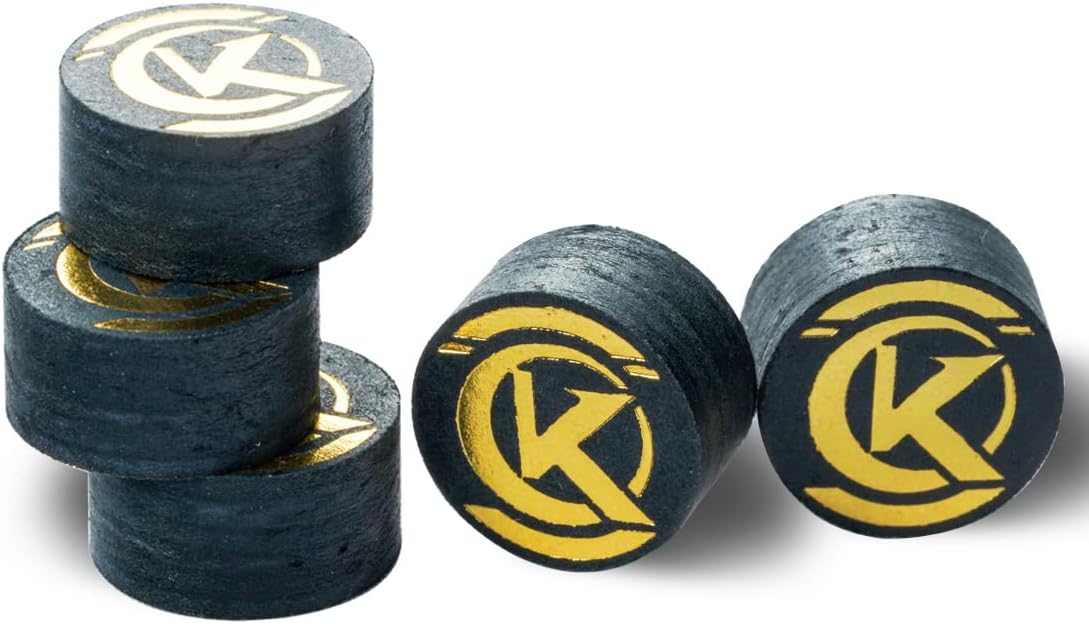KONLLEN 14mm Pool Cue Tips – 6 or 9 Layer Laminated Cue Tip, S/M/H Hardness Options, Durable Billiard Cue Replacement Tip