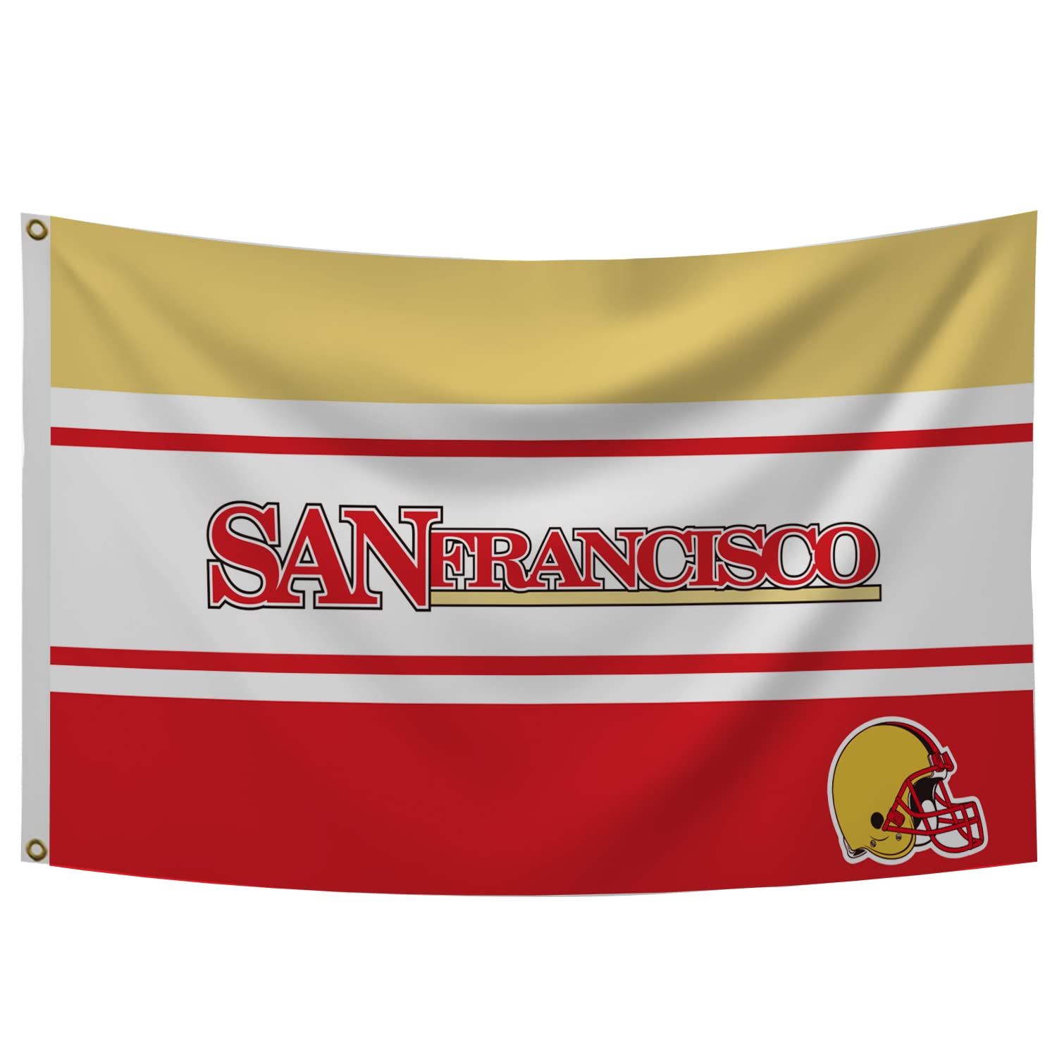 MOPIDICK San Francisco Football Team Fans Flag 3x5 Foot with Brass Grommet，150D Polyester，Vivid Color Suitable for Indoor/Outdoor