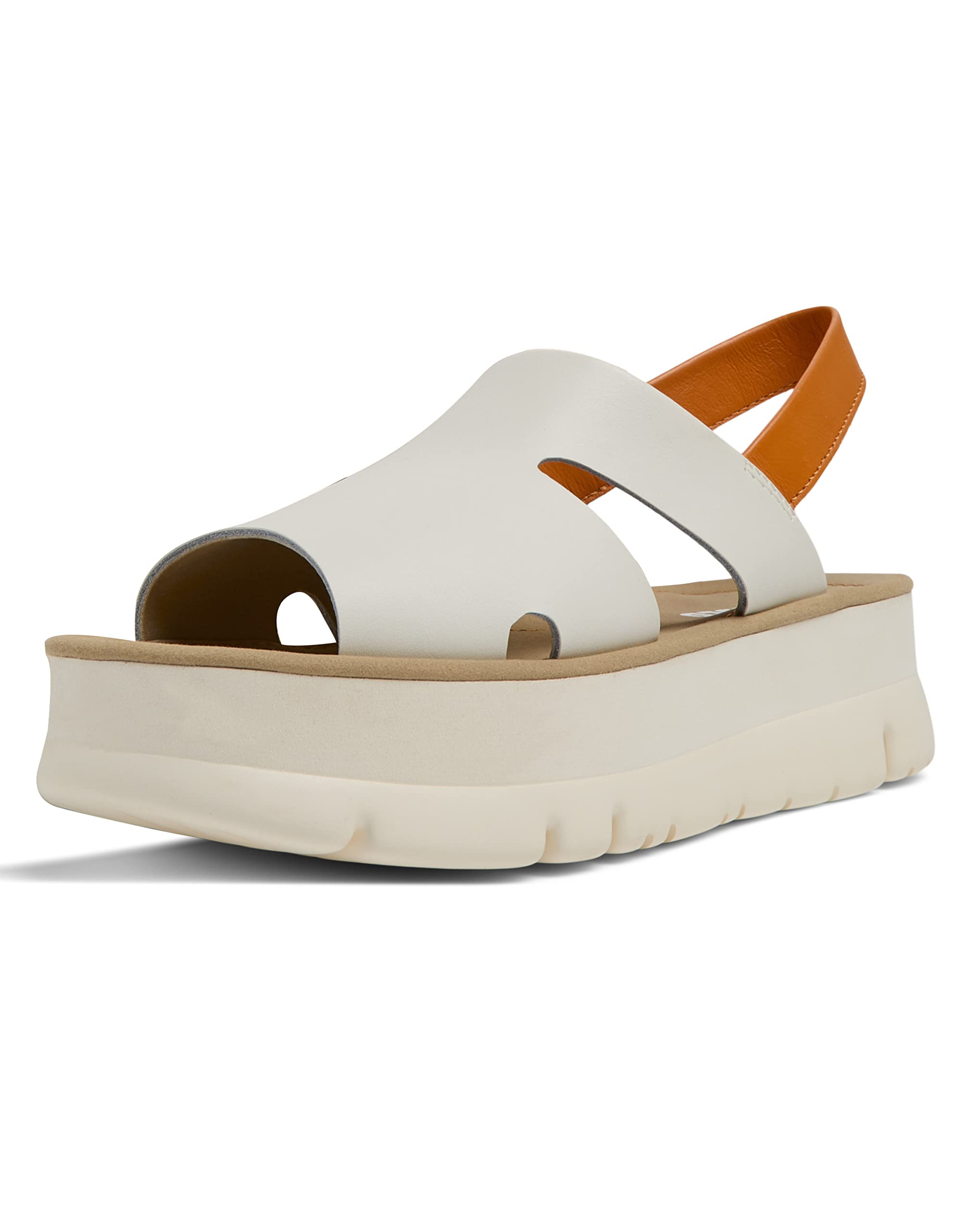 Camper Women's Oruga Up-k200848 Wedge Sandals, White 011, 8 UK