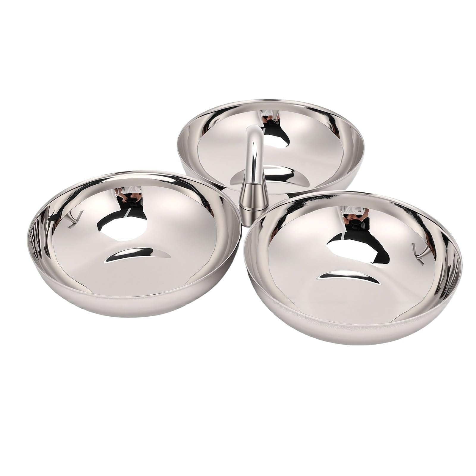 Piatto per Snack in Acciaio Inox per Casa, Campeggio, 3 Scomparti