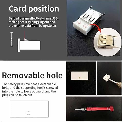Miniatura 4 de Bloqueador de puertos USB con 1 llave y 20 puertos USB de defensa, tapa de enchufe extraíble de puerto USB 2.03.0, bloquea dispositivos no