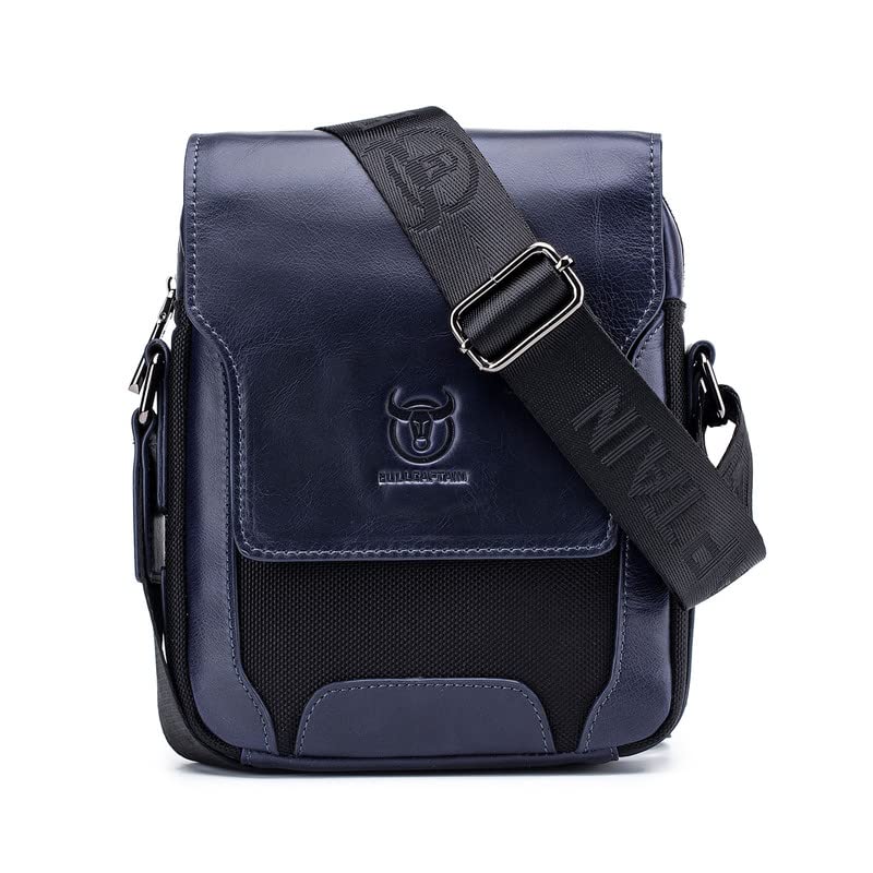 Pochette Homme cuir bleu : sacoche bandoulière élégante pour homme