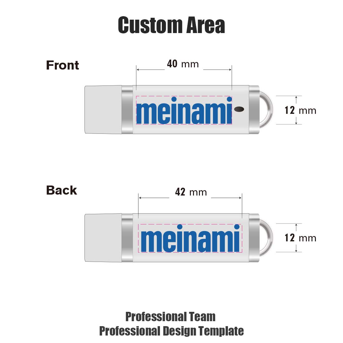 Individuell Bedruckte USB Stick 512MB Werbeartikel Memory Stick mit Aufgedruckten Bildern, Logo, Text – 25 Stück Weiß